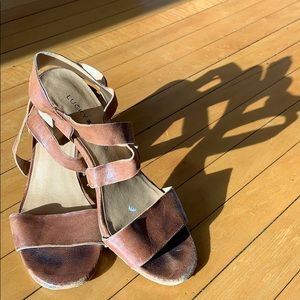 Lucky Brand leather heeled sandals